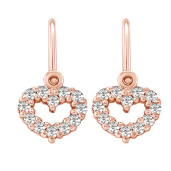Goldene Kinderohrringe in Herzform mit Lab Grown Diamanten Adeliza
