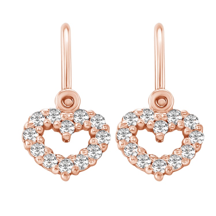 Goldene Kinderohrringe in Herzform mit Lab Grown Diamanten Adeliza 145038