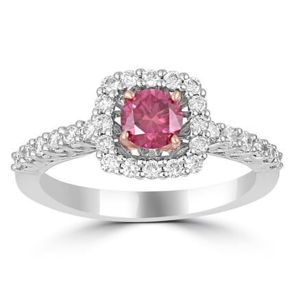 Verlobungsring mit einem zertifizierten Fancy Pink Lab Grown Diamanten Pabla