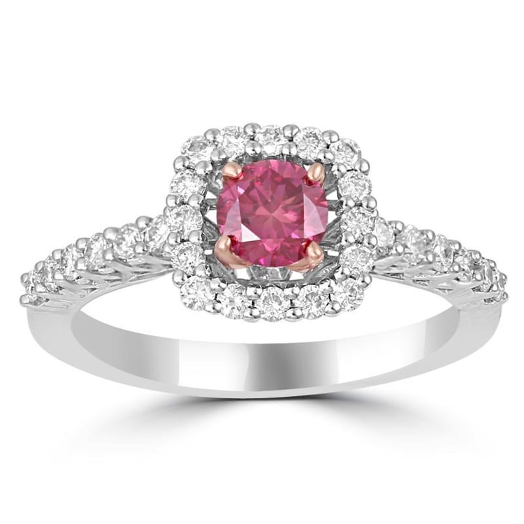 Verlobungsring mit einem zertifizierten Fancy Pink Lab Grown Diamanten Pabla 11306