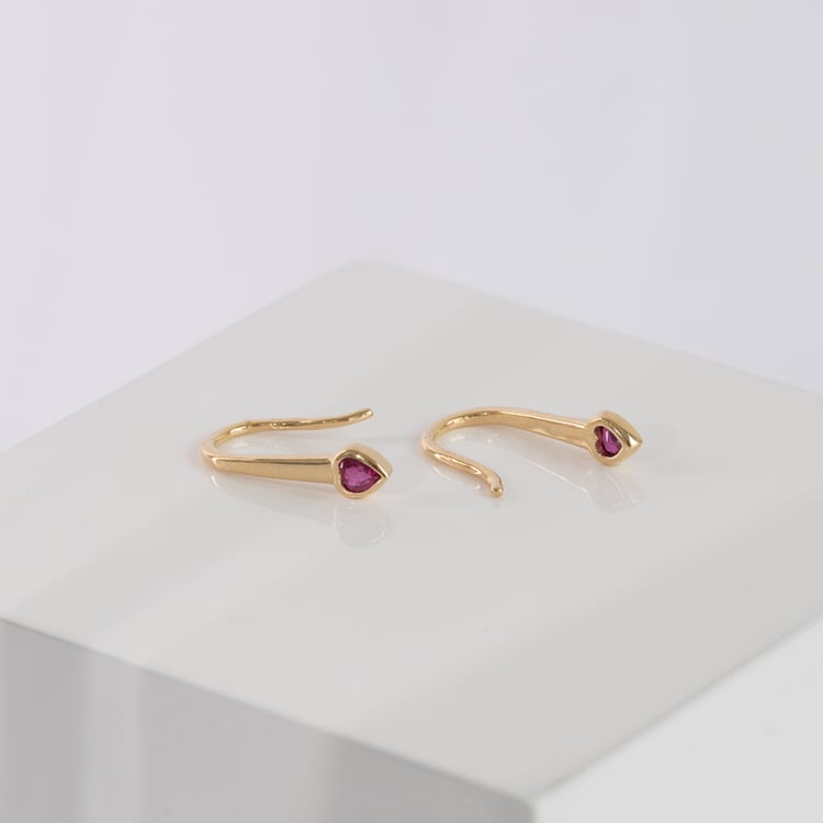 Hängeohrringe mit Rubinherzen Levy 124541