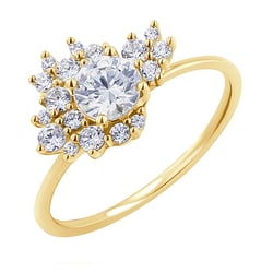 Unkonventioneller Verlobungsring im Custer Stil mit Diamanten Moore