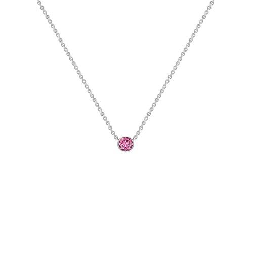 Minimalistische Kette mit einem rosa Saphir Glosie