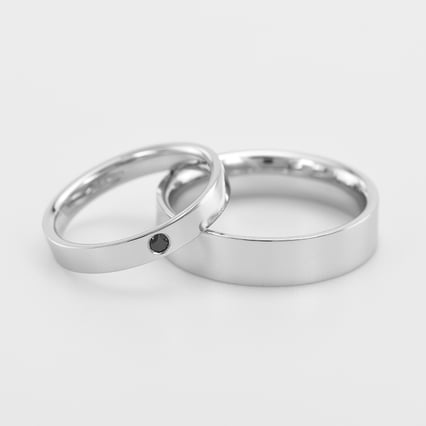 Trauringe aus Platin mit schwarzem Diamant Bren