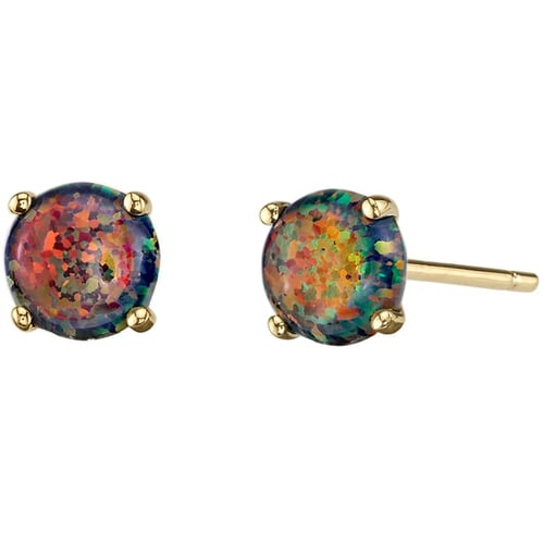 Schwarzes Schmuckset mit Opalen aus Gold Vanna