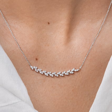 Diamantkette in Blattform Ophelia