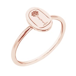 Ovaler Ring mit der Gravur der Rose aus dem Kleinen Prinz