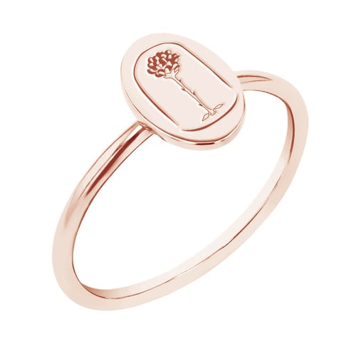 Ovaler Ring mit der Gravur der Rose aus dem Kleinen Prinz