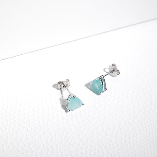 Silberne Ohrringe mit Chalcedonen Nellie