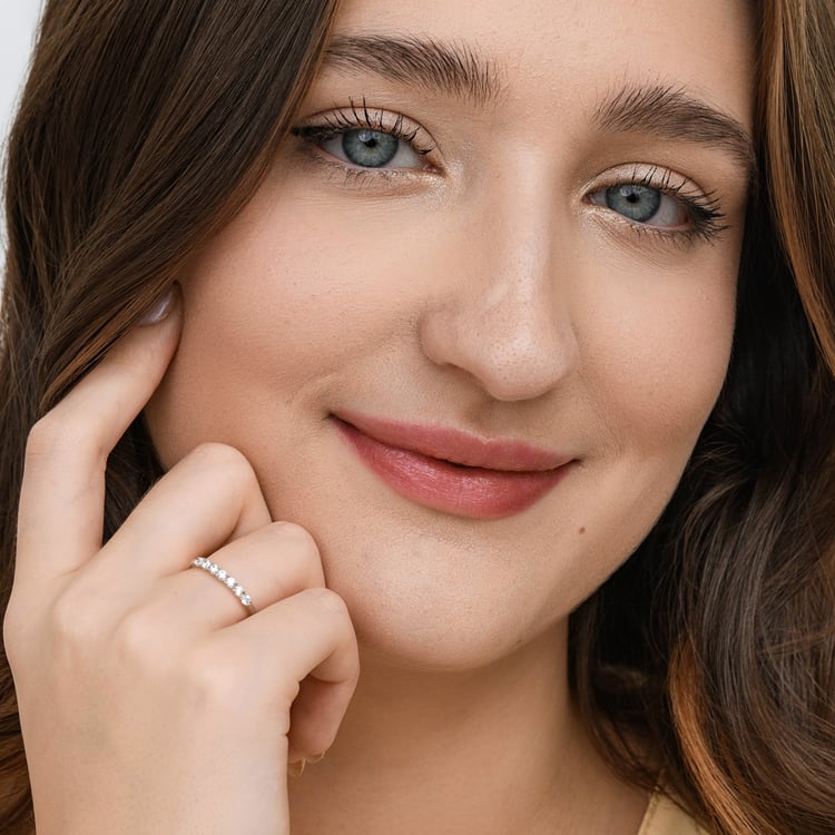 Goldener Memoryring mit Diamanten Rexanne 165082