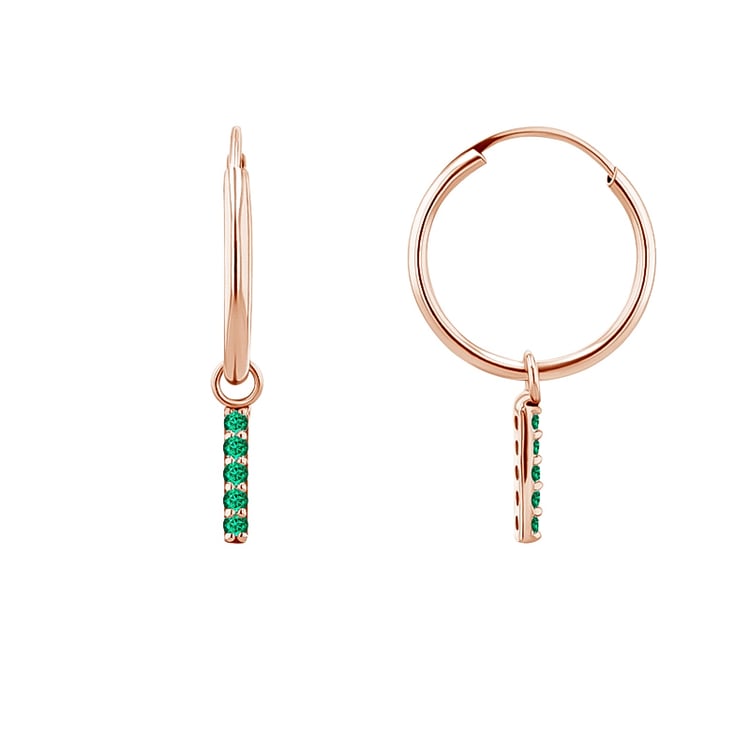 Goldene Hängeohrringe mit Smaragden Elaine 123935
