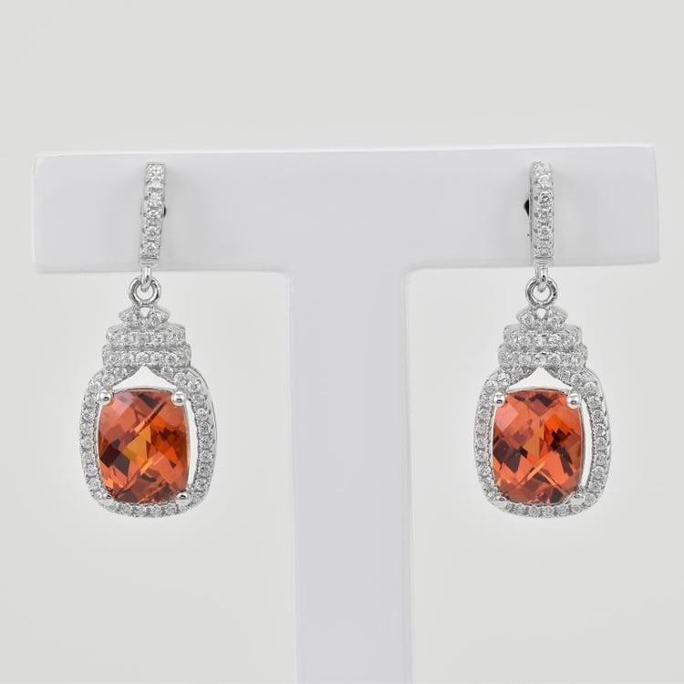 Silberne Ohrhänger mit Saphiren 28527