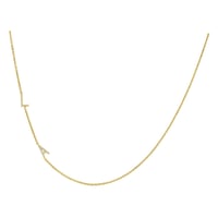 Silberne Kette mit zwei Buchstaben und Lab Grown Diamanten Lupe