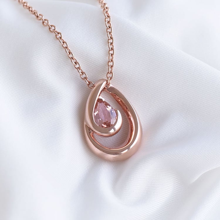 Vergoldeter Anhänger mit Simulierter Morganit-Tropfen Velvet 89865