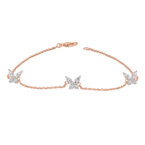 Kettenarmband mit Schmetterlingen aus Lab Grown Diamanten Nagendra