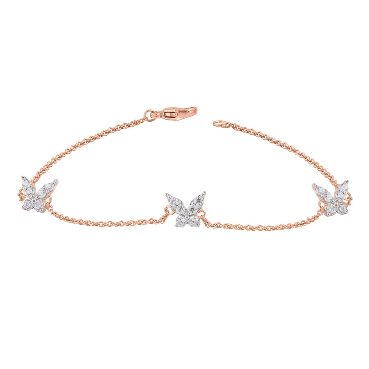 Kettenarmband mit Schmetterlingen aus Lab Grown Diamanten Nagendra 165226