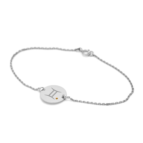 Goldenes Armband mit Citrin für das Sternzeichen Zwillinge