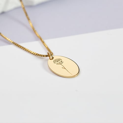 Personalisierter Anhänger aus Silber mit Gravur einer Blume Ihrer Wahl Daisy
