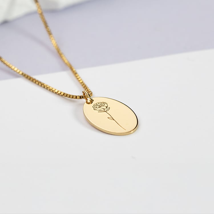 Personalisierter Anhänger aus Silber mit Gravur einer Blume Ihrer Wahl Daisy 151828