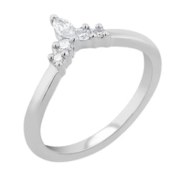 Ehering in V-Form mit Diamanten Joni