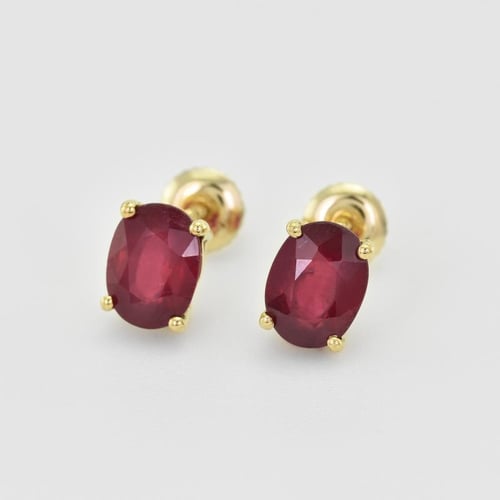 Rubinohrringe aus 750er Gold Deepti