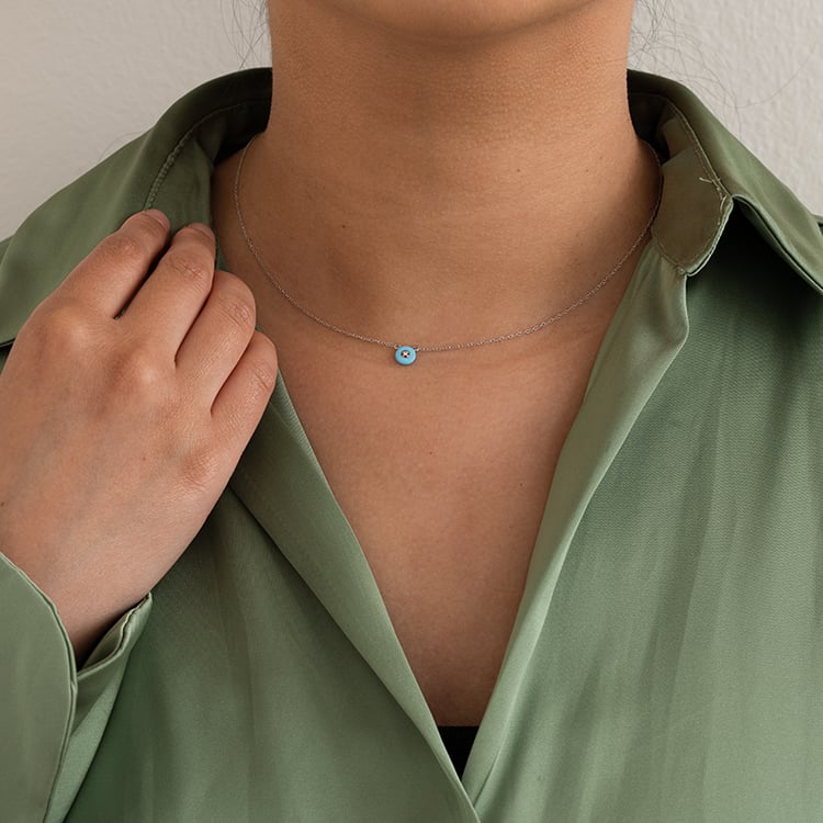 Halskette aus Keramik mit einem Lab Grown Diamanten Celina 122061