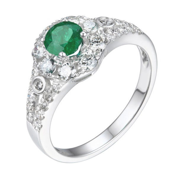 Goldring mit Smaragd und Diamanten Edria