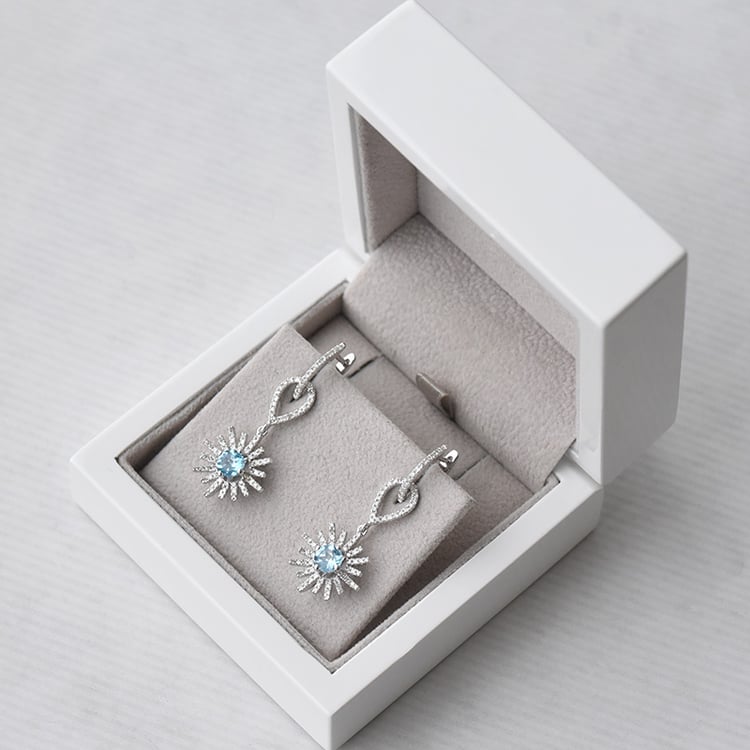 Goldene Diamantflocken mit Topasen in Ohrringen Daxa 73214