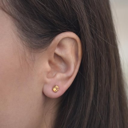 Goldene Ohrringe mit Citrinen Becka