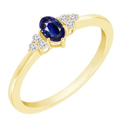 Goldring mit blauem Saphir und Diamanten Jufien