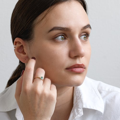 Verlobungsring mit Smaragd und Diamanten Sheldo