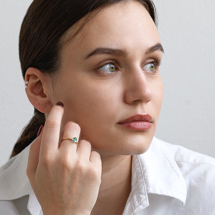 Verlobungsring mit Smaragd und Diamanten Sheldo 133269