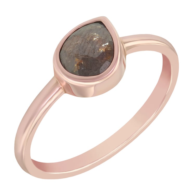 Ring mit pear Salt and Pepper Diamant Camilia