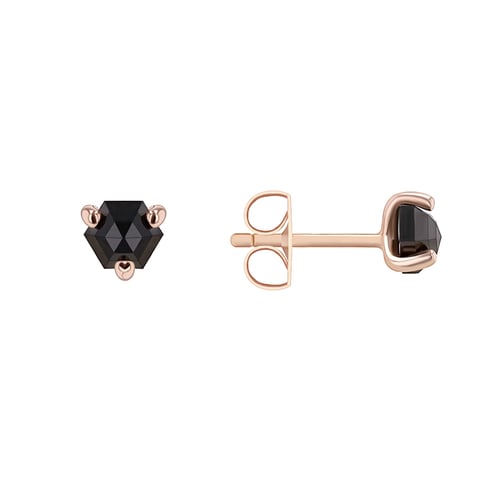 Goldene Ohrringe mit schwarzen Diamanten Raoul