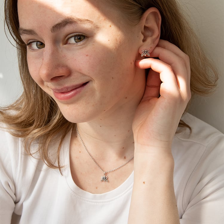 Bienen-Ohrringe aus Silber Buzzy 121815