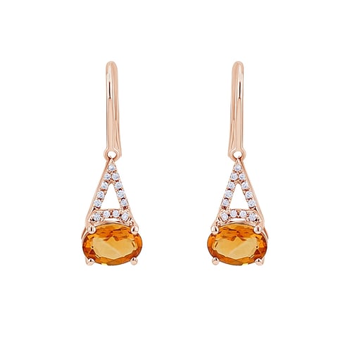 Goldene Citrinohrringe mit Diamanten Jesper