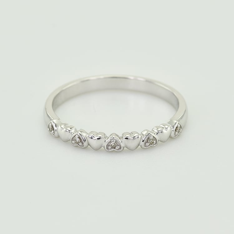 Weißgold Ring mit Herzchen 58430