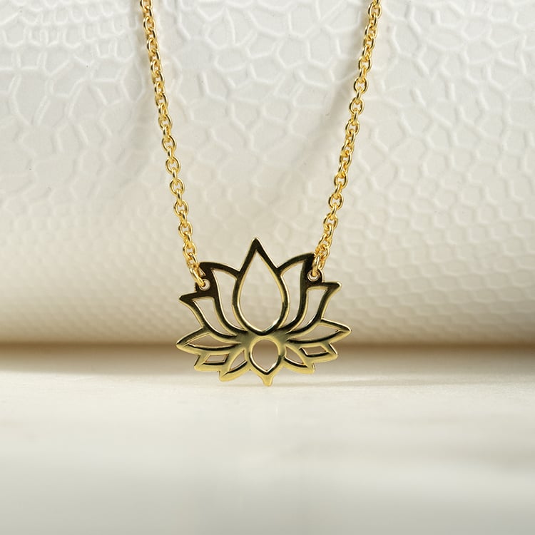 Silberne Yoga Halskette Lotosblume 134009