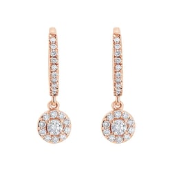 Goldene runde Ohrringe mit 0.09ct Lab Grown Diamant Namita