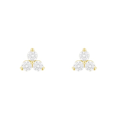 Romantische Ohrringe mit drei Diamanten Johnna