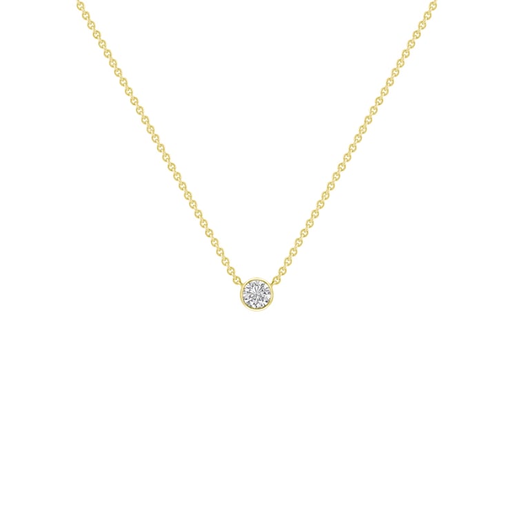 Silberne minimalistische Kette mit einem Diamanten Glosie 103634