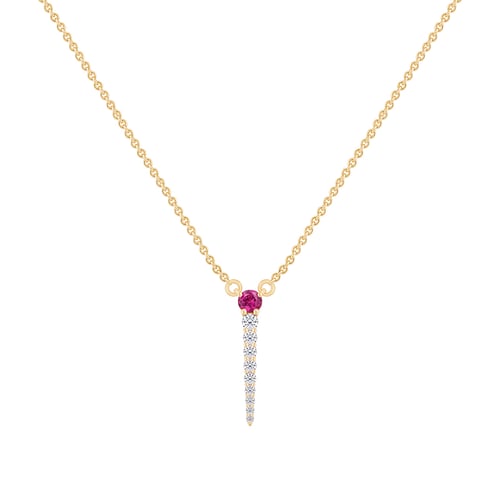 Atypische Kette mit Rubin und Diamanten Zaiden
