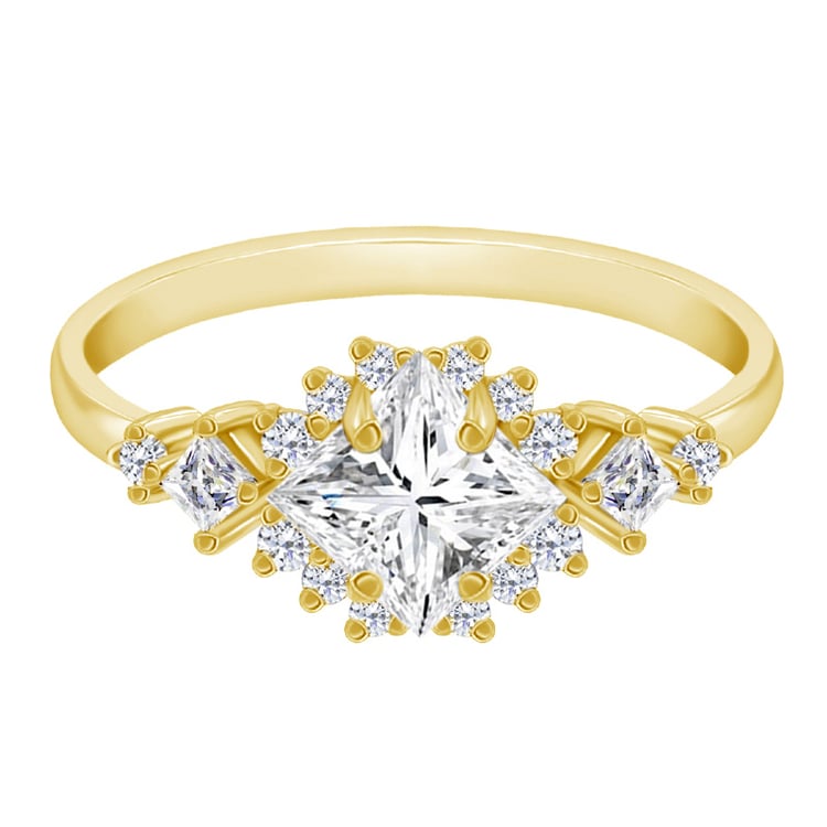 Verlobungsring aus Gelbgold mit Lab Grown Diamant im Princess Schliff Medrie