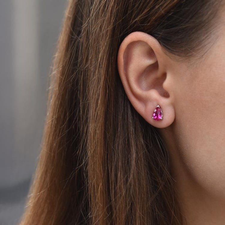 Rubin Tropfen als Silberohrringe 4564