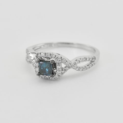 Verlobungsring mit blauem Diamanten Emet