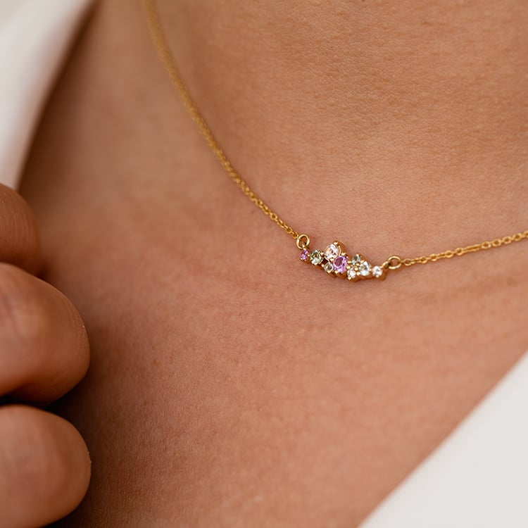 Cluster-Kette mit Edelsteinen Kianna 120011