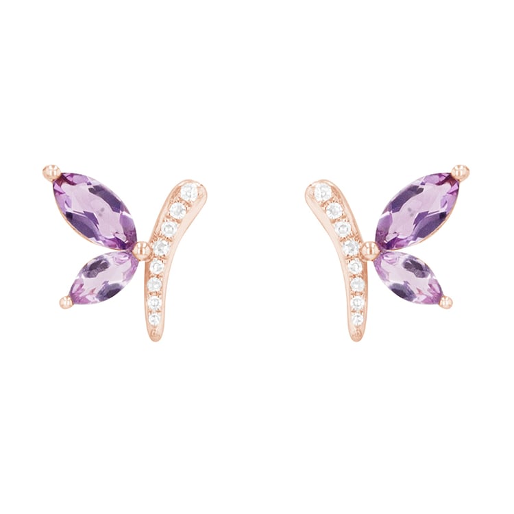 Zarte Ohrringe mit Amethysten und Diamanten Patrik