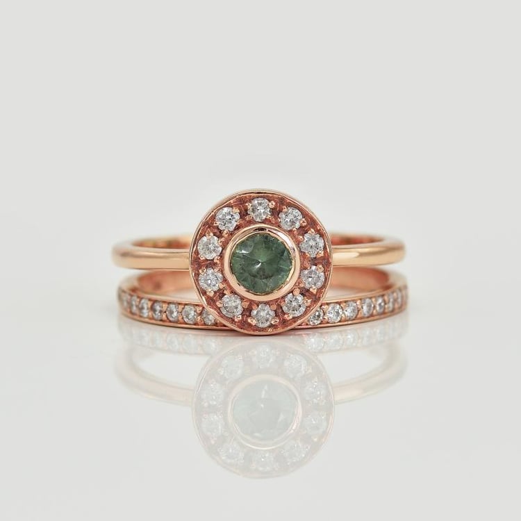 Verlobungsring-Set mit Alexandrit und Diamanten Evies 27864