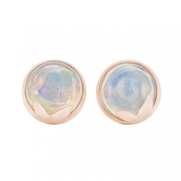 Romantische runde Ohrstecker aus Gold mit Opalen Erica 24934