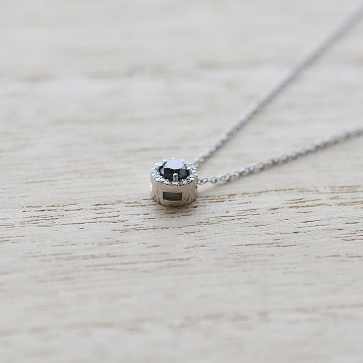 Halo-Anhänger mit schwarzem Diamanten Vicky 62106